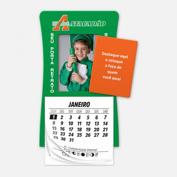 Ímã com Calendário e Porta-retratos