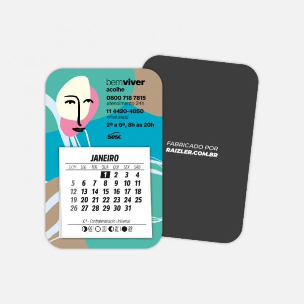 Ímã com Bloco Calendário Sobreposto